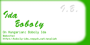 ida boboly business card